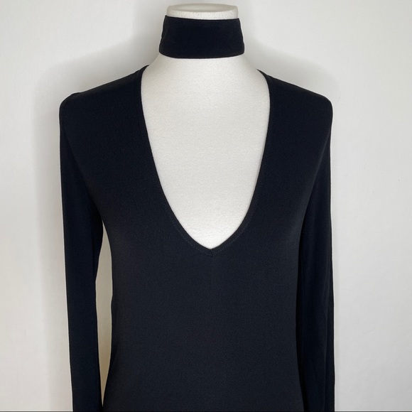 Flynn Skye Bell Sleeve Deep V Choker Mini Dress - Picture 2 of 9